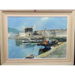** Thaar (20th century), The Harbour, oil on canvas, signed, 49cm x 70cm.