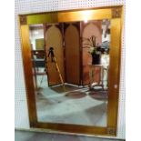 A 20th century gilt framed rectangular mirror, with bevelled edge, 145cm wide x 113cm high.