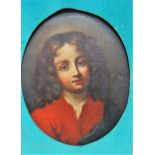 Continental School (19th century), Portrait of a child, oil on canvas, oval, 47cm x 37cm.