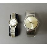 A Christian Dior steel and colourless paste set dress wristwatch,