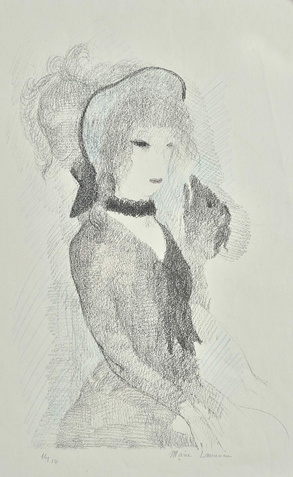 Marie Laurencin (French 1883-1956), Portrait of a Girl, colour lithograph, signed, 16/50,