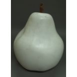 Untitled; a small white ceramic pear, unsigned, 32cm high.