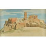 Paul Alfred de Curzon (1820-1895), Views of the Acropolis, a pair, watercolour,