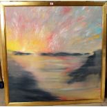 Ted Stourton (20th/21st century), Sunset, oil on board, signed, 111cm x 111cm.