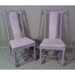 A set of six 20th century purple painted high back dining chairs, (6).