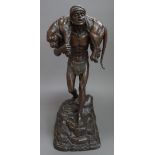 Demétre Haralamb Chiparus (Romanian 1886-1947), The Hunter Returns, Bronze with dark brown Patina,