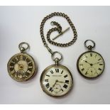 A silver cased, key wind, openfaced gentleman's pocket watch,