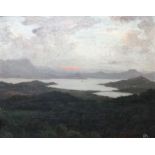 Paul Alfred de Curzon (1820-1895), Vue de la rade de Toulon, oil on panel, signed with monogram,