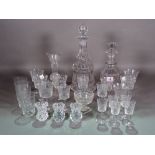 Glassware, comprising; cut glass drinking vessels and decanters, (qty).