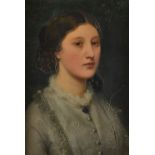 Paul Alfred de Curzon (1820-1895), Mme Alfred de Curzon, oil on panel, signed with monogram,