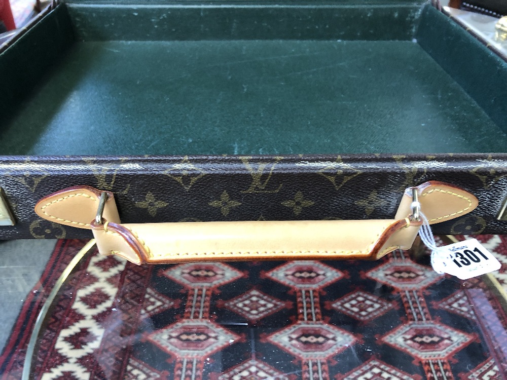 A Louis Vuitton briefcase with monogrammed canvas and brass hardware, 43cm wide x 32cm x 7.5cm. - Image 4 of 10