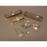 Silver and silver mounted wares, comprising; two clothes brushes,