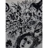 Marc Chagall (1887-1985), The Clown in love 1963; Couple in front of tree, two lithographs,