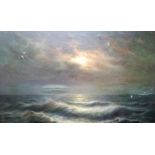 Joseph Schippers (1868-1950), Seascape, oil on canvas, signed, 59cm x 99cm.
