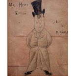 Max Beerbohm (1872-1956), Mr Harry Nicholls in A Life of Pleasure, pencil, signed and inscribed,