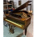 John Broadwood & Sons London; a rosewood cased iron framed overstrung baby grand piano,