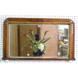 A 19th century Tunbridge banded rectangular overmantel mirror, 85cm wide x 50cm high.