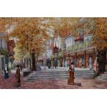 William Biscombe Gardner (1847-1919), The Pantiles, Tunbridge Wells, watercolour, 16cm x 26cm.