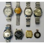 A Seiko Automatic Chronograph steel gentleman's bracelet wristwatch,
