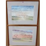 Keith Marshall (20th century), Marshland and coastal scenes, a set of four watercolours,