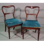 A set of four 19th century rosewood dining chairs, (4).