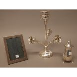 Silver and silver mounted wares, comprising; a table centrepiece formed as a principal vase,