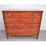 A George III chest of four long graduated drawers, on bracket feet, 95cm wide x 84cm high.