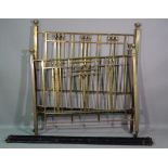 A Regency style brass double bed, 140cm wide x 149cm high.