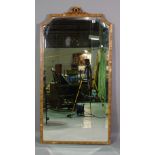 An Edwardian satinwood cheval mirror, 84cm wide x 152cm high.