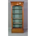 A 19th century mahogany floor standing single brass grill door display cabinet,