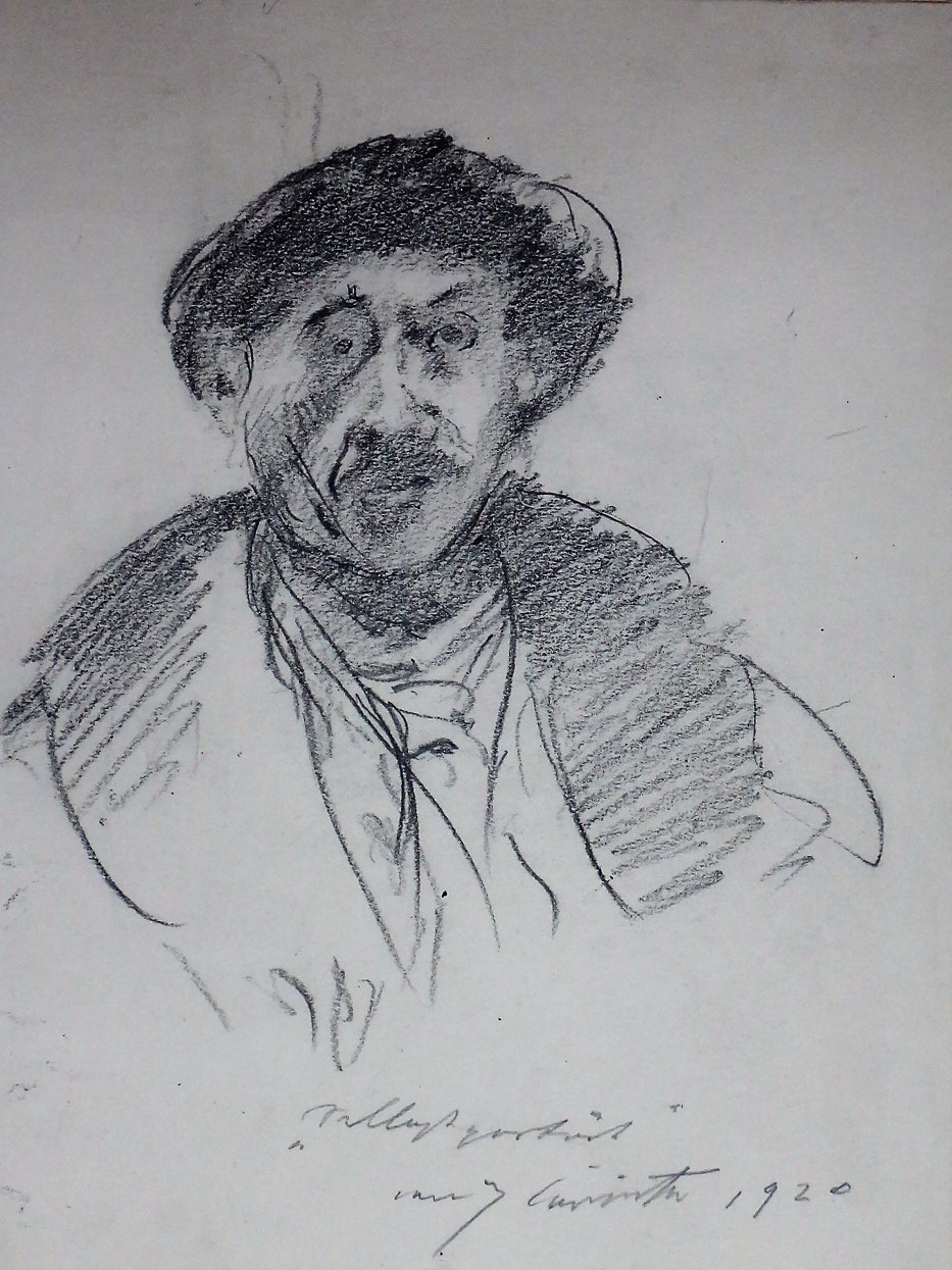 Lovis Corinth (1858-1925), Self portrait, charcoal, signed, inscribed and dated 1920,