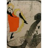 After Henri de Toulouse-Lautrec, Jane Avril, lithographic reproduction of the original (reduced),