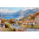 Ebenezer Wake Cook (1843-1926), Bellagio, Lake Como, watercolour, signed, 18cm x 29cm.