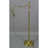 A 20th century brass height adjustable standard lamp, 100cm high.