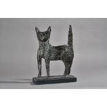 Graham Knuttel 1964 'Attitude' patinated bronze cat, indistinctly signed to the cast,