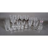 Glassware, including; 20th century cut glass wine vessels, tumblers and sundry, (qty).