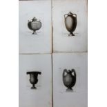 Italian School (18th century), Designs for urns, eight engravings, all unframed, each approx 14.