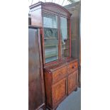 A George III mahogany secretaire bookcase,