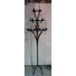 A Medieval style wrought iron candelabra, modern,