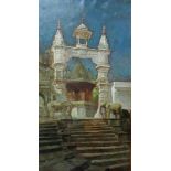 Hugo Vilfred Pedersen (1870-1959), An Indian Palace, oil on canvas, 110cm x 63cm.