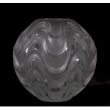 Lalique; a large crystal Vibrations globular vase, 29cm high.