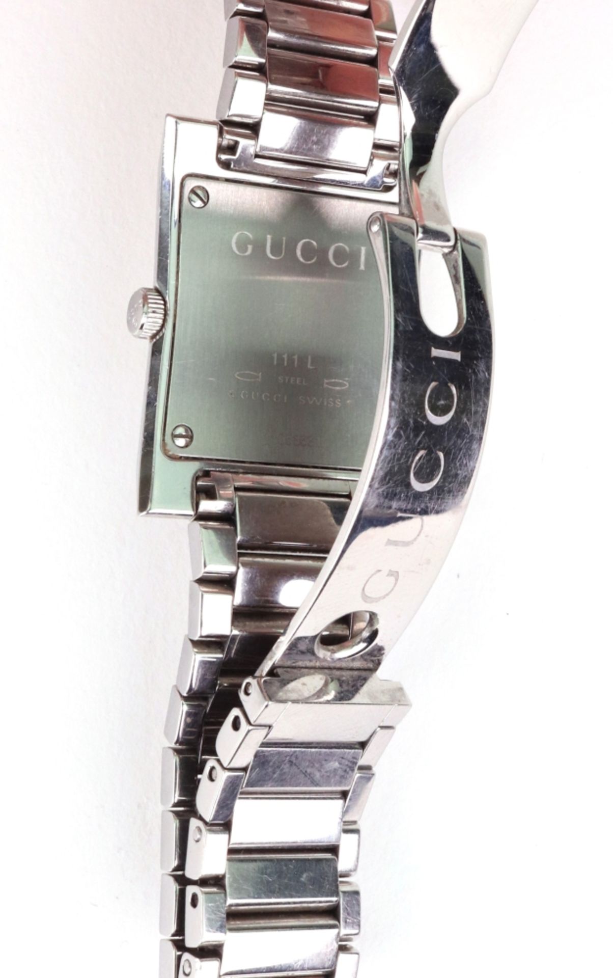 Gucci; a lady's stainless steel quartz bracelet wristwatch, - Image 6 of 6