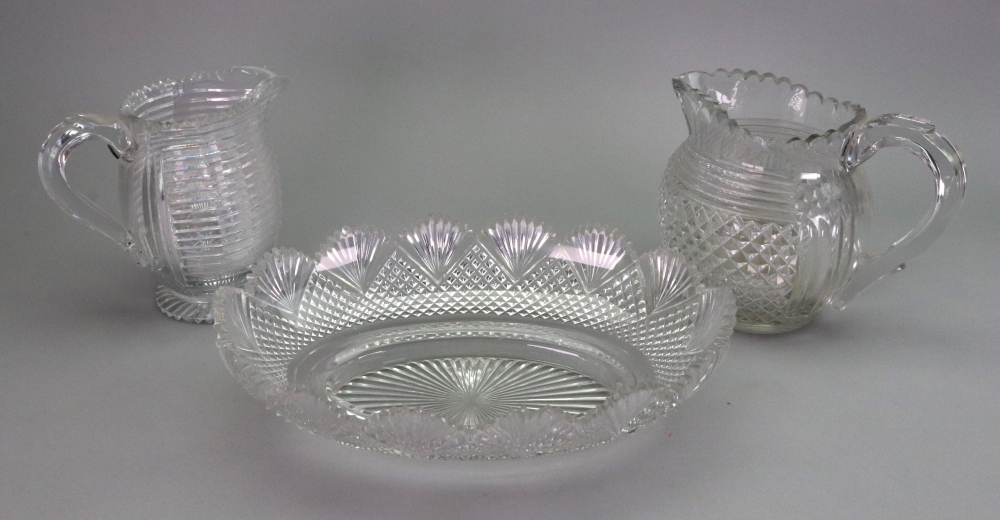 A Regency style oval glass dessert basket, late 19th /early 20th century,