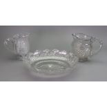 A Regency style oval glass dessert basket, late 19th /early 20th century,