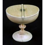 A turned bone vessel, 19th century, of goblet form,
