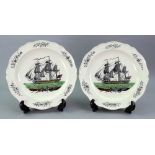 A pair of Neale & Co ceramic shipping plates, early 19th century,