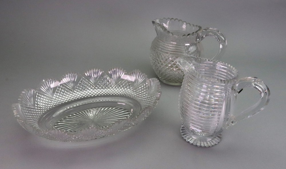 A Regency style oval glass dessert basket, late 19th /early 20th century, - Image 6 of 6