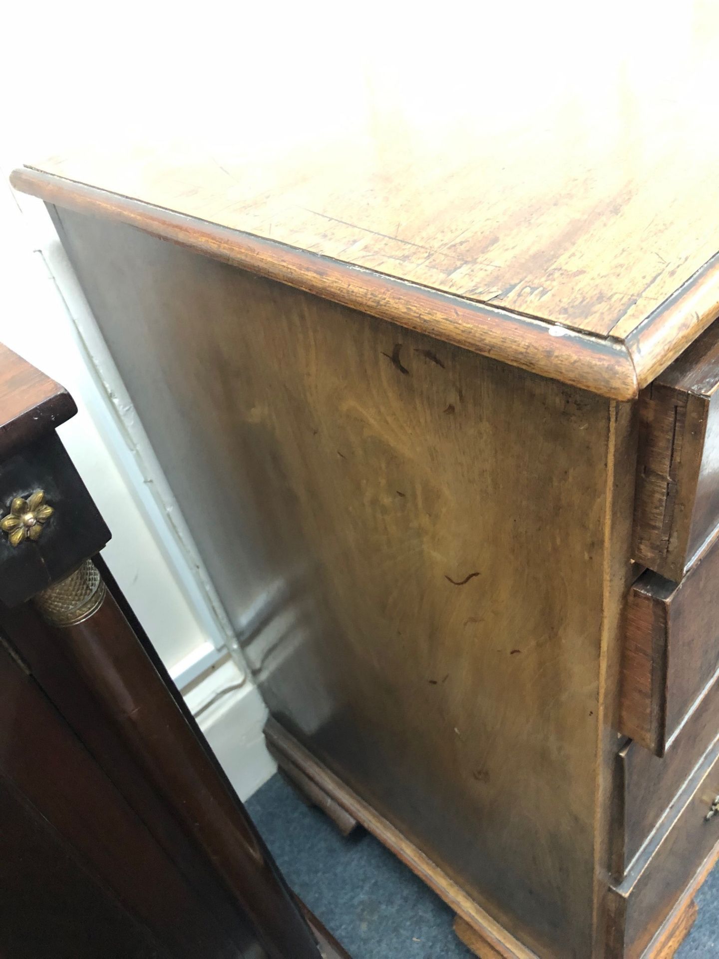 A George III mahogany chest, the moulded rectangular top above two short and three long drawers, - Image 4 of 4