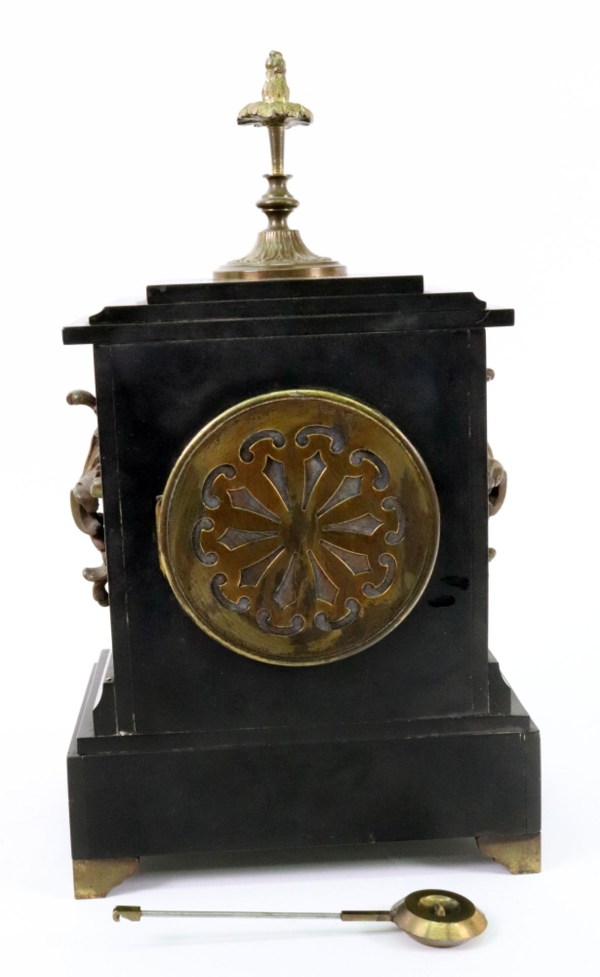 Rotig Havre; a French black marble gilt metal mounted mantel clock, late 19th century, - Image 4 of 4