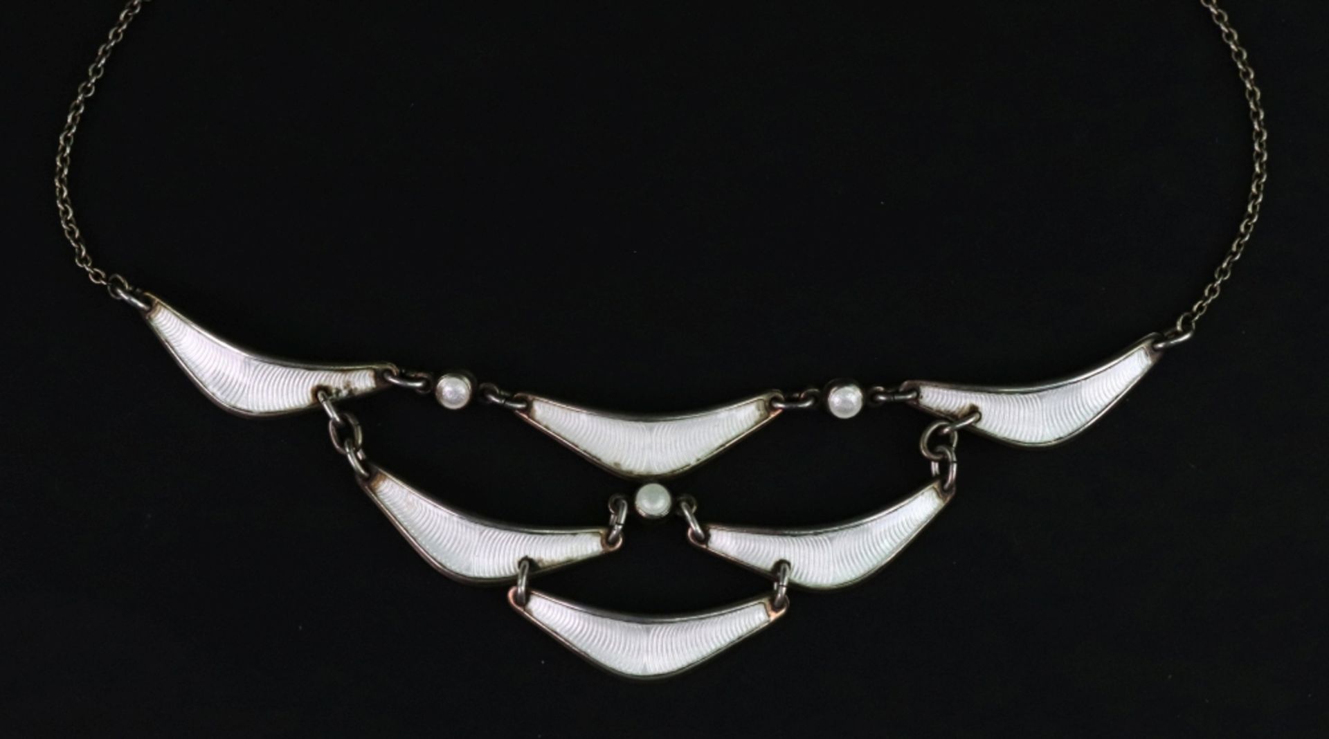 Albert Scharning, a Norwegian enamelled sterling necklace, - Bild 2 aus 2